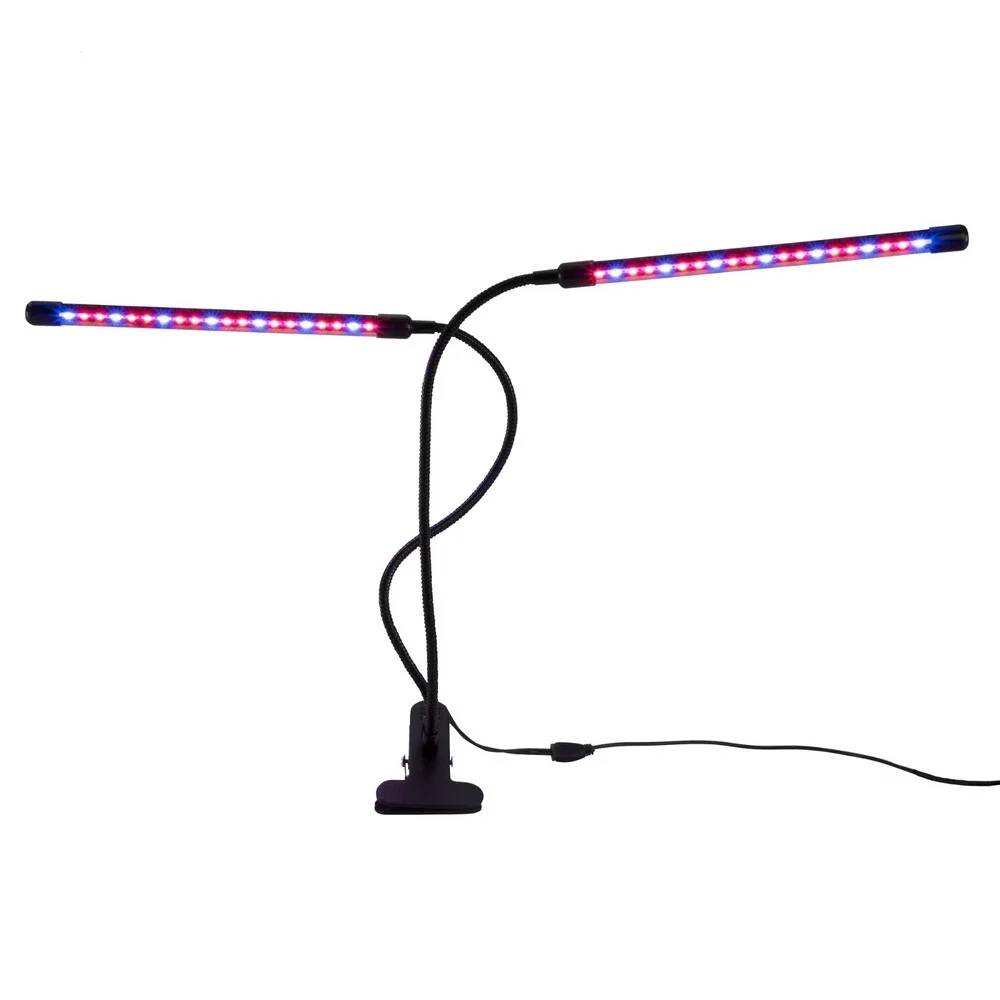 TWO PACK  2-Head Flexible LED Clamp Seed, Plant Grow Light‎ Selectable Spectrum